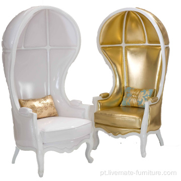 Cadeira de trono de madeira branca de madeira maciça